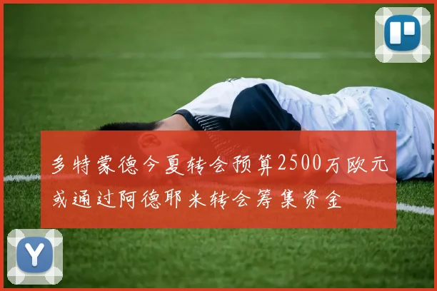 多特蒙德今夏转会预算2500万欧元或通过阿德耶米转会筹集资金